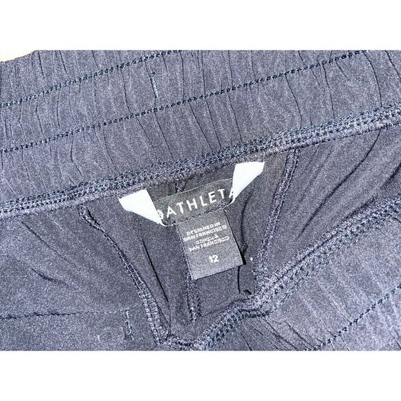 Athleta Black Stretch Drawstring Wide-Leg Cropped Pants  Women's Size 12 - Picture 5 of 9